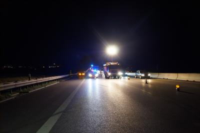 Ditzingen A81: Kleingespann kippt durch Vollbremsung um 